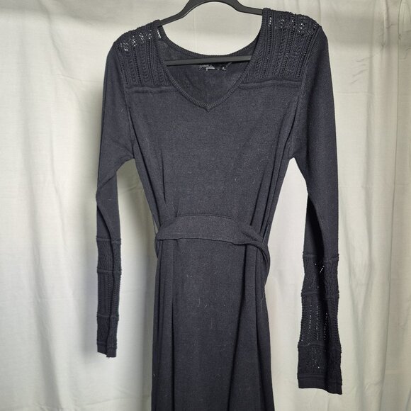 Women's Prana Black Knit Dress with Pretty Details. Size Small - Picture 1 of 3
